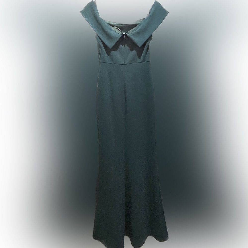 Lulus Off the Shoulder Mermaid Gown- FOREST GREEN, Size Small